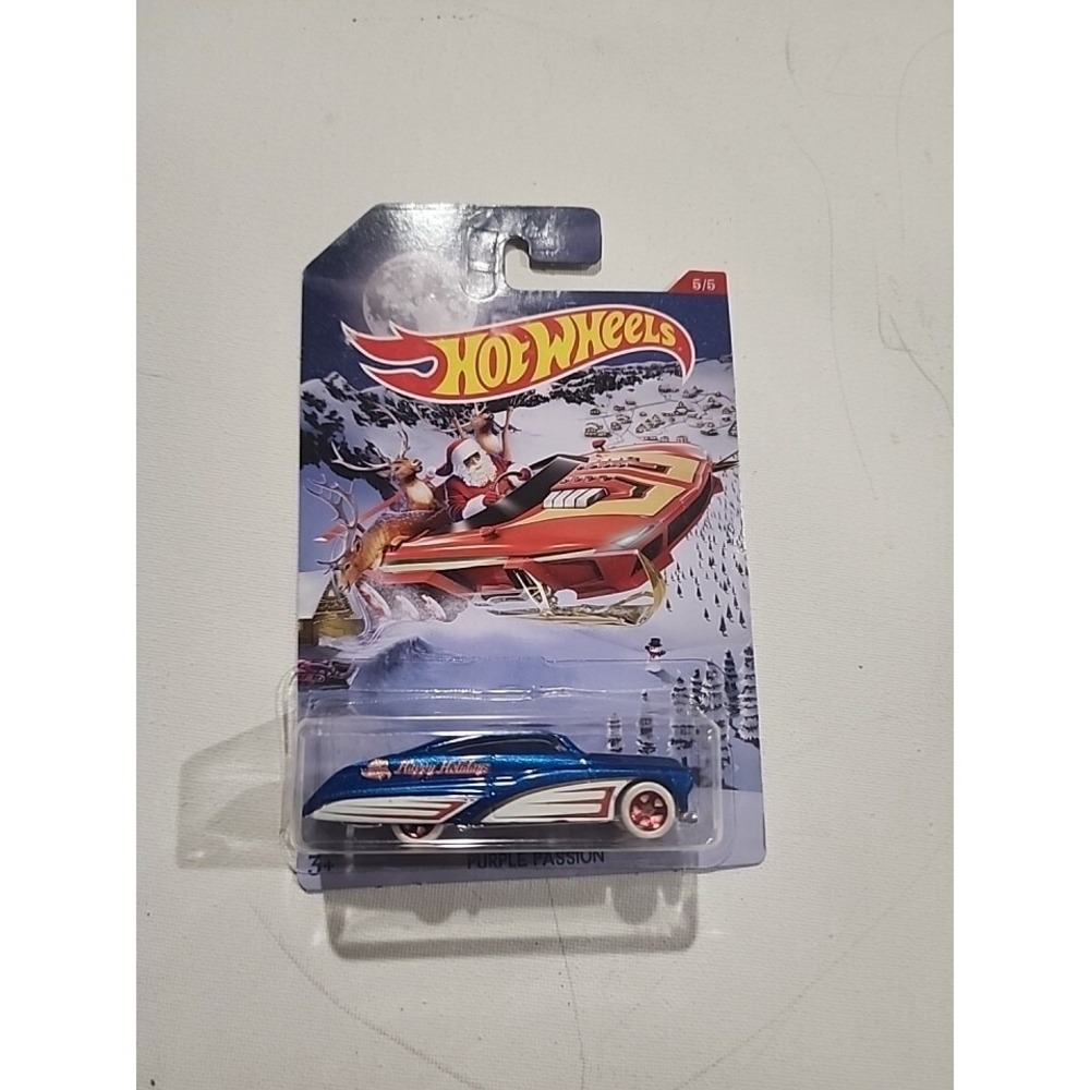 Hot Wheels Holiday Hot Rods 5/5 PURPLE PASSION Blue w/White Wheels